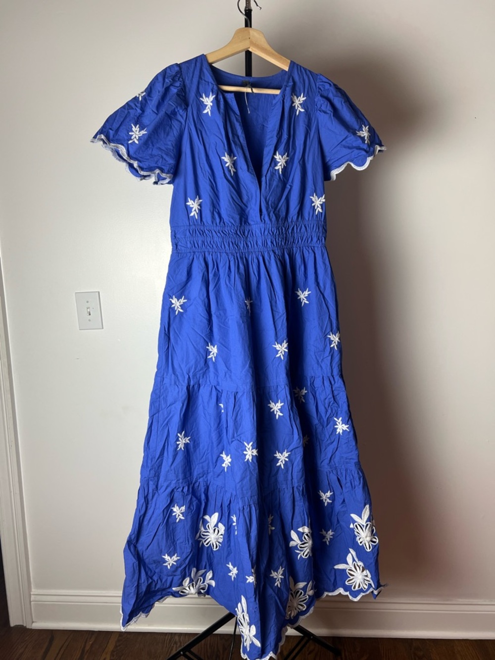 NWOT Blue Embroidered Anthropologie Somerset Maxi Dress - Picture 3 of 4